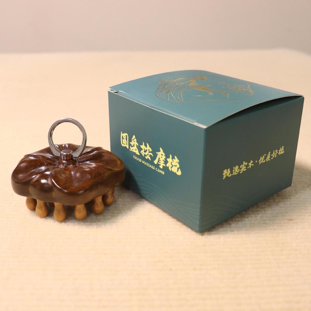 Golden Silk Sandalwood Disc 28 Nails Massage Comb Hair Skin Whole Body Meridian Comb Hair Treatment Dredging Comb Scalp Massage Comb