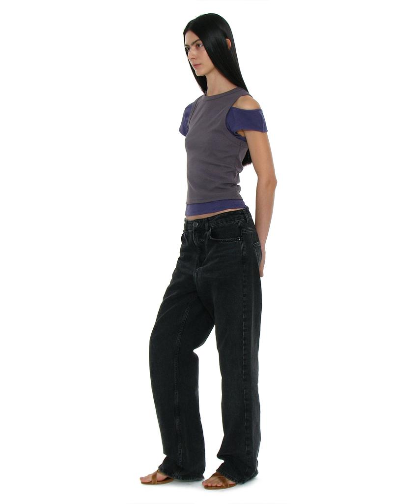 PARTIMENTO WOMEN Pwc (Set) Asymmetrical Double Layered Top_Purple