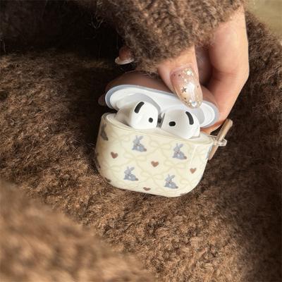 Autumn and Winter Brown Cartoon Rabbit AirPods 1 Generation Protective Cover for Apple Earphones AirPods Pro1/1 Generation