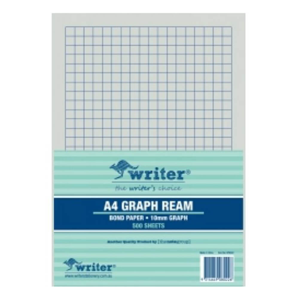 Schreibblock A4 10mm kariert Hochformat Klausurpapier (500 Blatt)