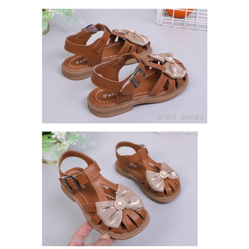 Baby Kids Bow Princess Sandals, Korean Soft Sole Summer Girls Shoes