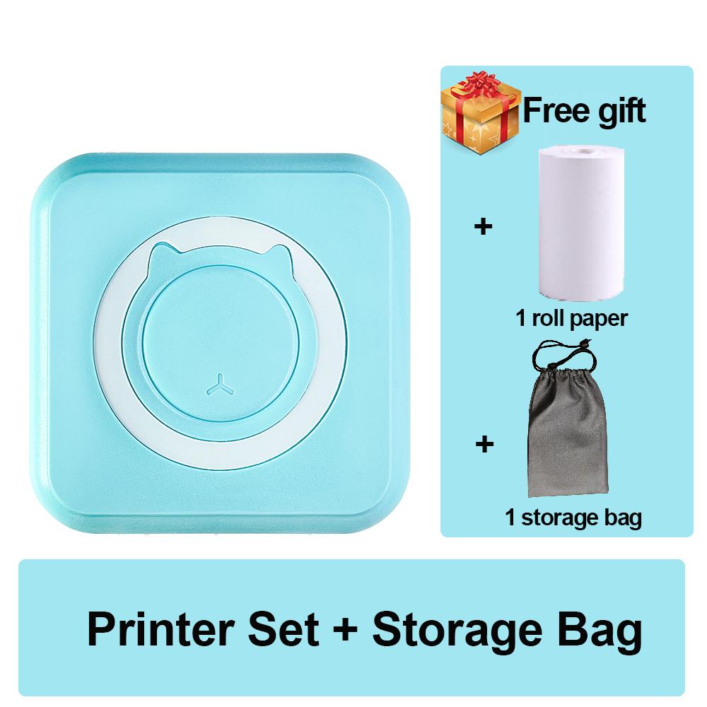 Mini Portable Thermal Printer Bluetooth Compatible iPhone Android, 58mm Paper Instant Pocket Printer for Pos, Labels Receipts