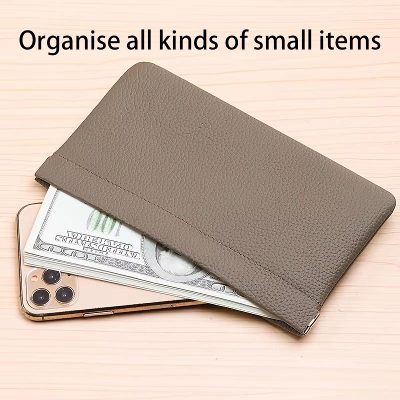 Self-closing Long Wallet Passport Driver's License Holder Data Cable Cosmetic Bag Storage Organizer