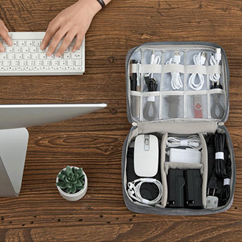 USB Data Line Power Bank Storage Bag Travel Cosmetic Organizer Case Portable Cable Storage Bag Waterproof Digital Organizer