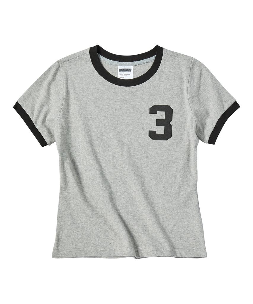 Eontaiteulseoul Untitled Arch Symbol Ringer Crop Short Sleeve Gray