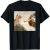 iFreya Funny Cat God Creation of Adam Meme Jesus T-Shirt