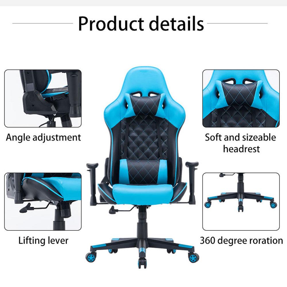 Office Chairs Gaming Chair Ergonomic Racing 165 Reclining Seat 3D Armrest Footrest Black White