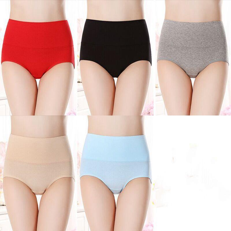 

5 шт./компл. женские хлопковые трусики с высокой талией, мягкое дышащее удобное нижнее белье, большие размеры M-XXXXL XXXL&5pcs