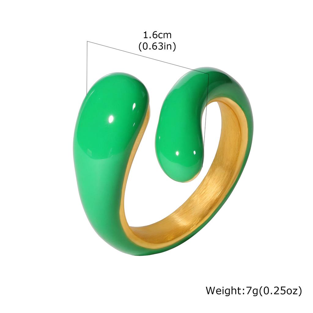 Onregelmatige Geometrische Kleurrijke Emaille Ring voor Vrouwen Gepersonaliseerde Roestvrijstalen Ring Hoge Kwaliteit Creatieve Vinger Sieraden