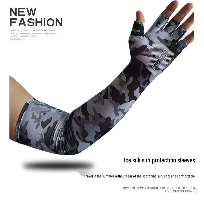 Ice Silk Sun Protection Arm Sleeves for Men & Women: Anti-Slip, Cooling Gloves for Summer Driving, Cycling, Fishing