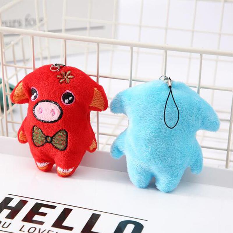 10cm Mini PlushToys Colorful Pig Stuffed Toy Animal Pendant for Kids Party Birthday