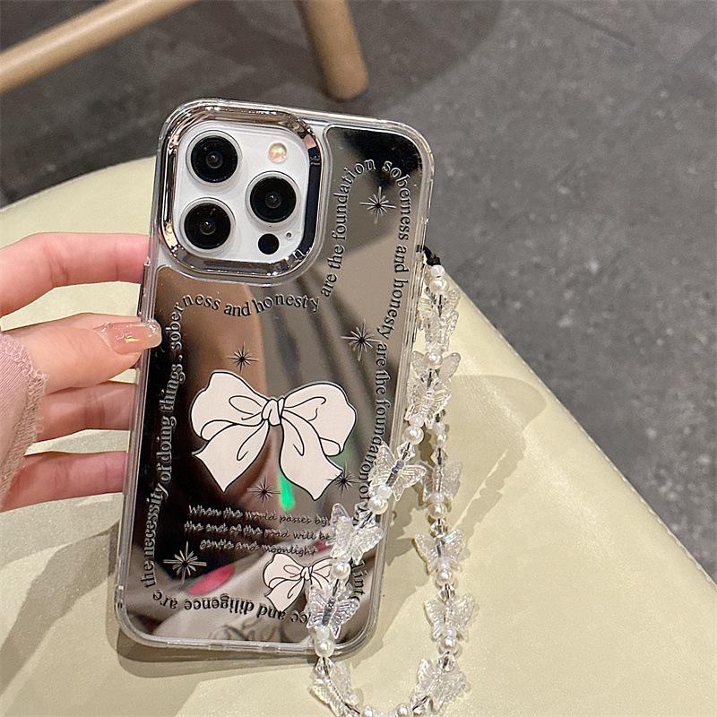 

Чехол Zhitai для Apple iPhone 15 Pro Max - Подходит для 12, 13, 14 Pro, с браслетом и зеркалом iPhone 15 Pro Max