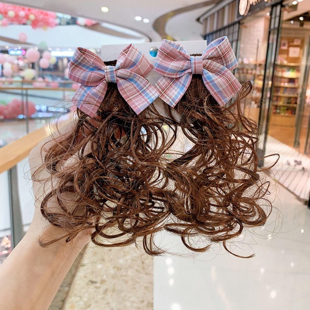Hair Extension Party Girls Bowknot Hairclip Children's Bow Wig Baby Wig Hairpin Hair Accessories