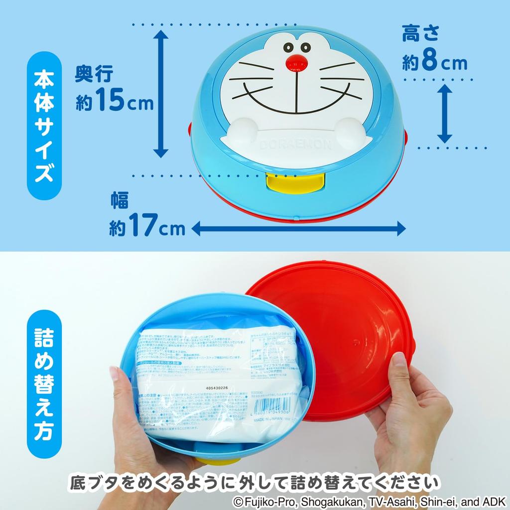 LEC Doraemon Wet Tissue Case Pure Water Wet Made In Japan (Includes 99.9% Tissues), One-Push Open,
