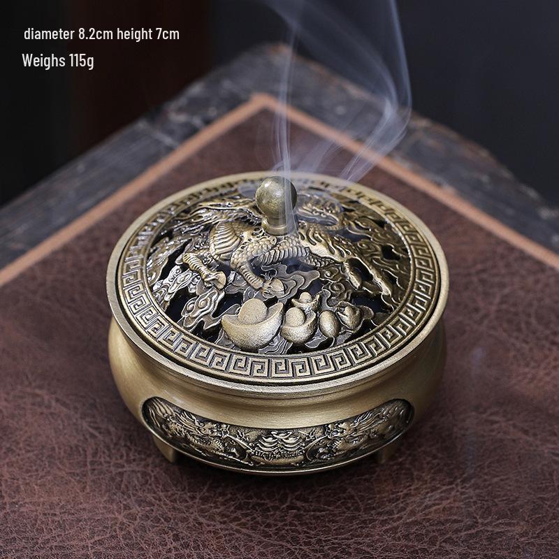 Brass Incense Burner for Sandalwood, Agarwood, and Coils - Perfect for Home, Tea Ceremony, and Indoor Use