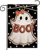 BOO Ghost Black Cat Pumpkin Halloween Ag 12x18 Inch Double-sided Home Holiday Outdoor Garden Decoration Ag GF2806 MME UU