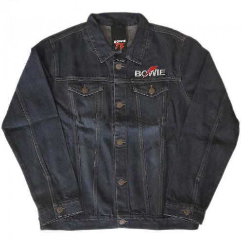 David Bowie Unisex Adult Flash Back Print Logo Denim Jacket