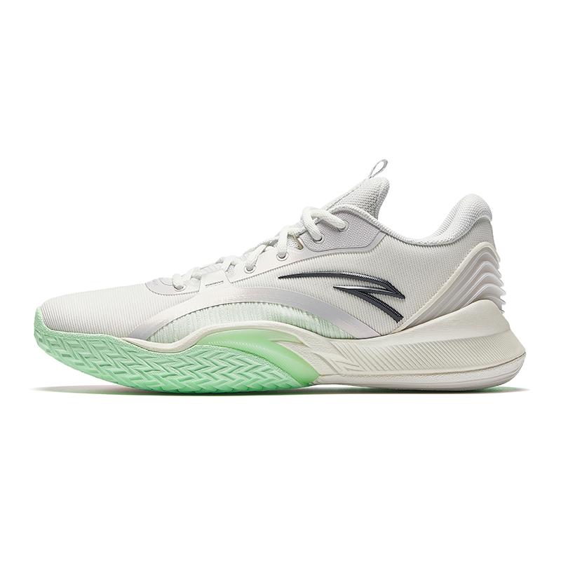 Anta Wind Tunnel 5 Comfortable Shock Absorption Non-Slip Wear-Resistant Support Low-Top Basketball Shoes Men sneaker White Green 112441107-1