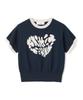 KNITTED (W) Cotton Logo Ringer Knit Navy