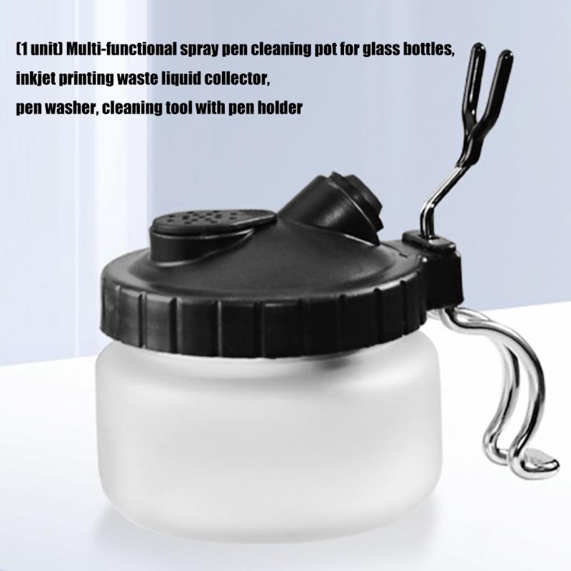 Heavy Duty Airbrush Cleaner Cleaning Pot Efficient Paint Removal Tool For Water Based Oil Color Artwork Maintenance