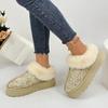Fabric Non Slip Snow Boots Women 2025 Winter Comfort Fur Thick Bottom Ankle Boots Warm Short Plush Booties