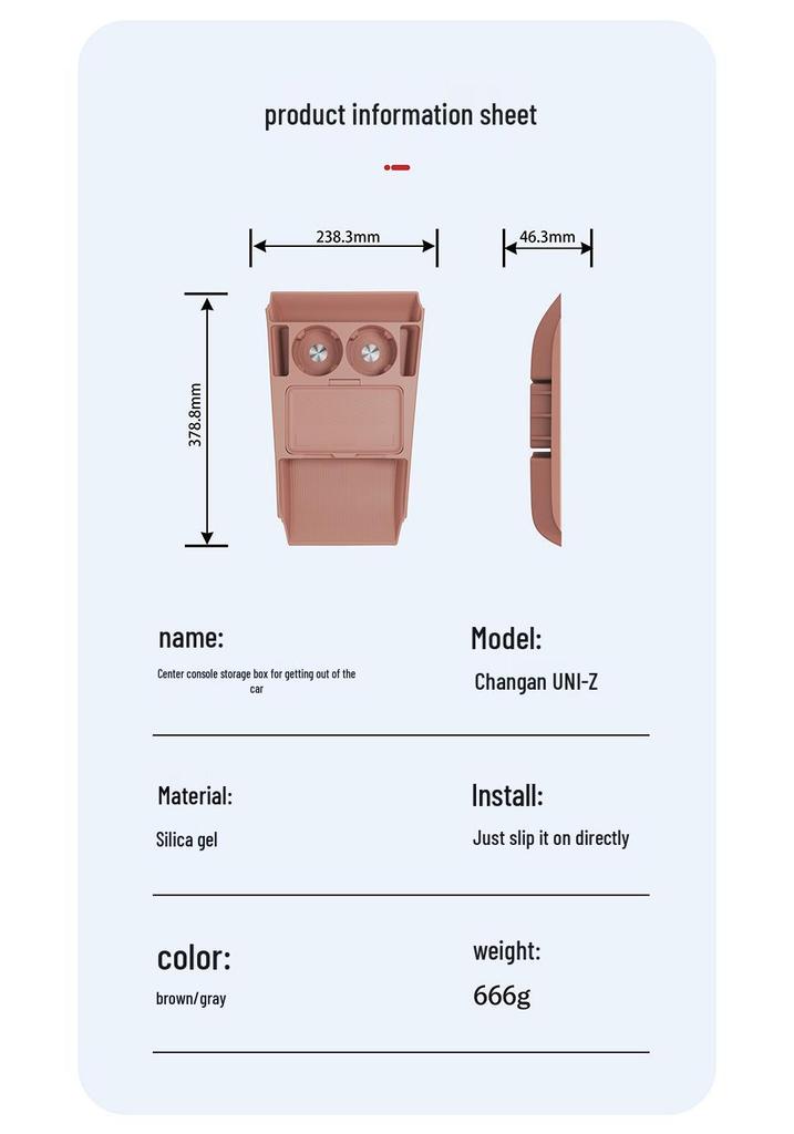 "Changan UNI-V Center Console Glasses Holder: Fits 25 Models, Custom Car Accessory".