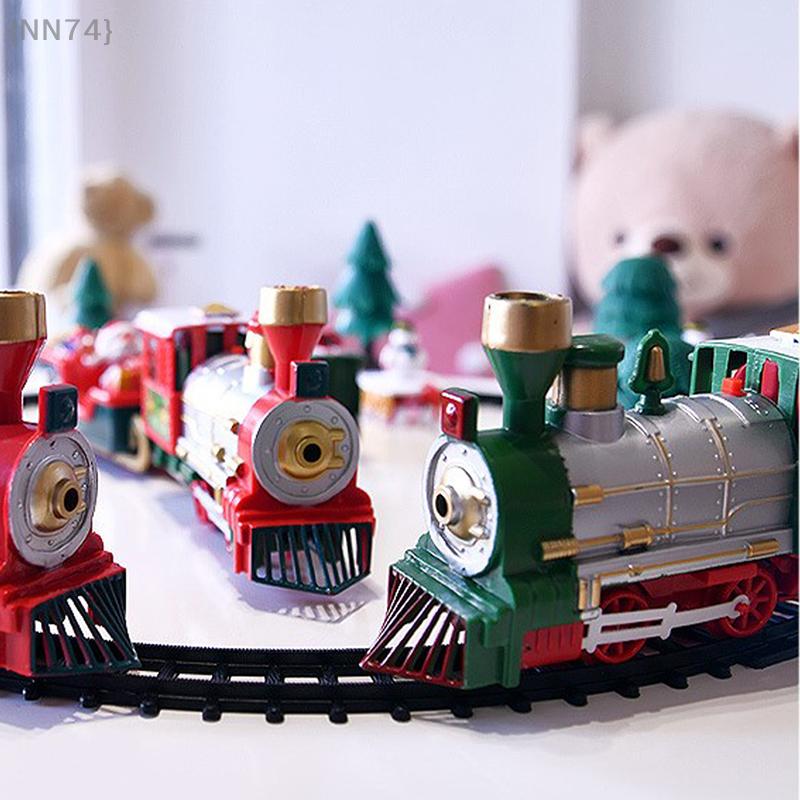Electric Christmas Train Toys With Sound & Light – Railway Car, Track Frame For Christmas Tree Decoration