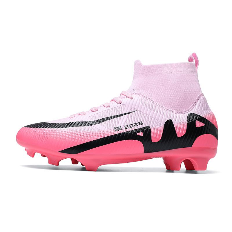 

Children s Soccer Shoes Boys High Top Leather Surface Long Nails Broken Nails Adult Training Soccer Shoes 44