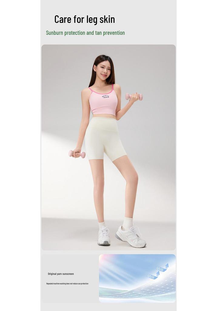 Three-Point High-Waisted Yoga Shorts for Women - Tummy Control, Butt Lifting, Anti-Exposure Fitness Base Layer