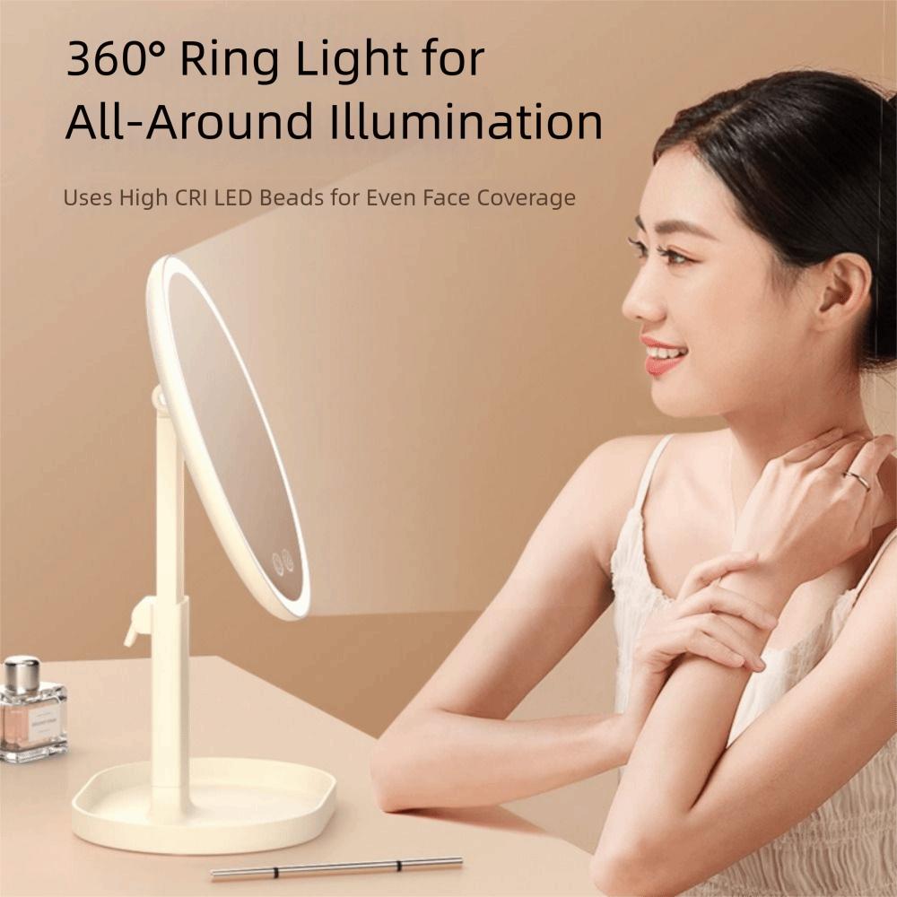 Tricolor Light Makeup Mirror with LED Light Removable Portable Cosmetic Mirror  Home