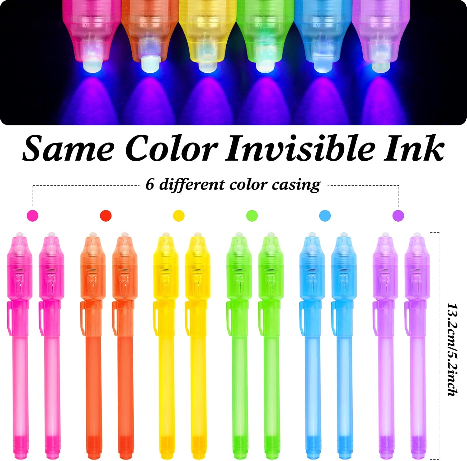 

8pcs Invisible Ink Pen with UV Light Spy Pen Magic Marker Spy Pen Invisible Ink Pen Simple Invisible Ink Highlighter Pen School