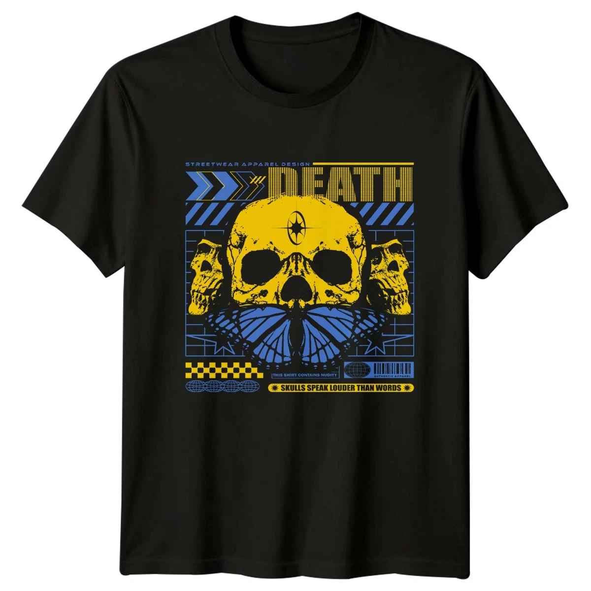 Skulls Speak Louder Than Words T-Shirt Grunge Skull Streetwear Birthday Gift For XXXL