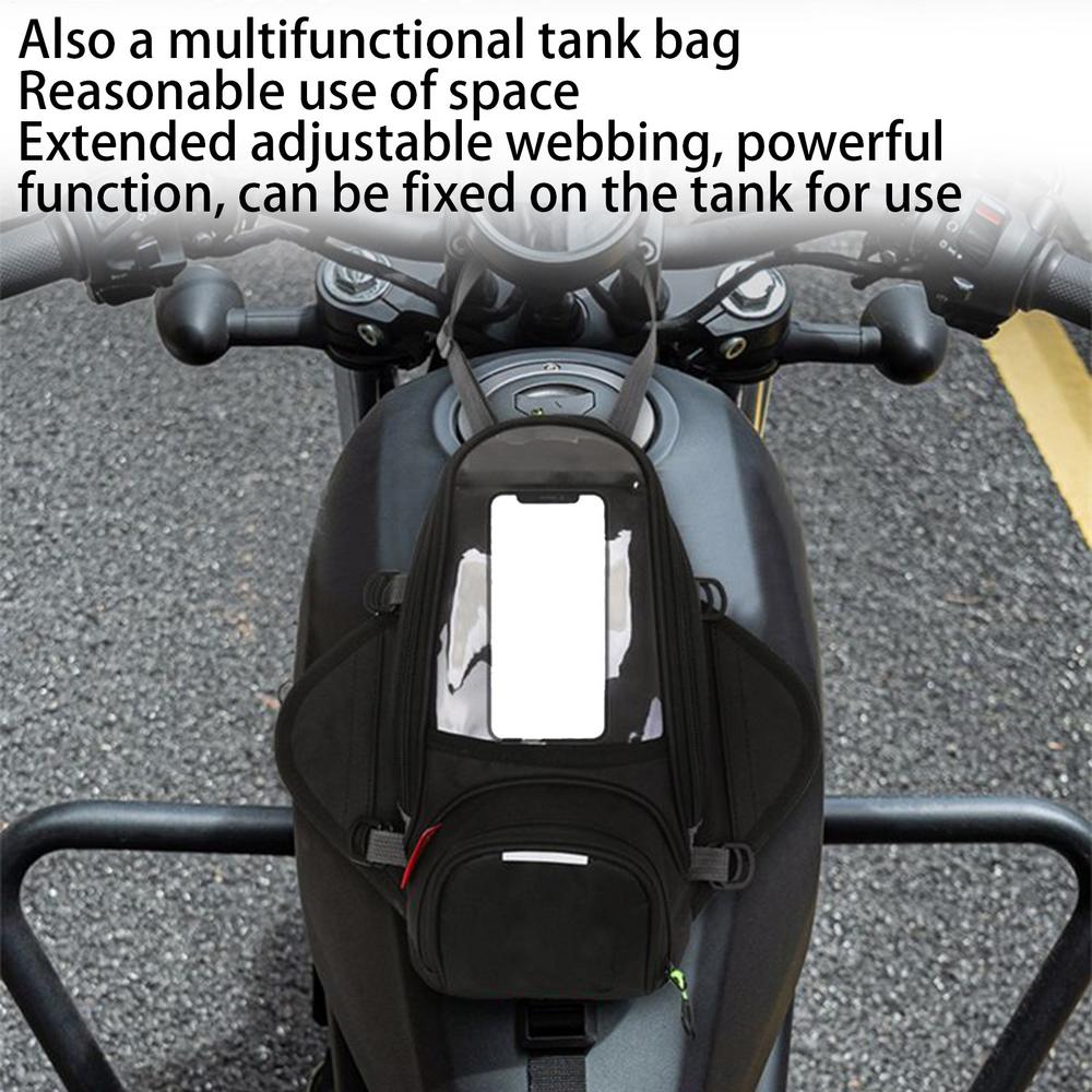 Motorcycle Fuel Tank Bag Touchable Navigation Magnet Bag Waterproof Multifunctional Magnetic Reflective Front Trunk Pannier