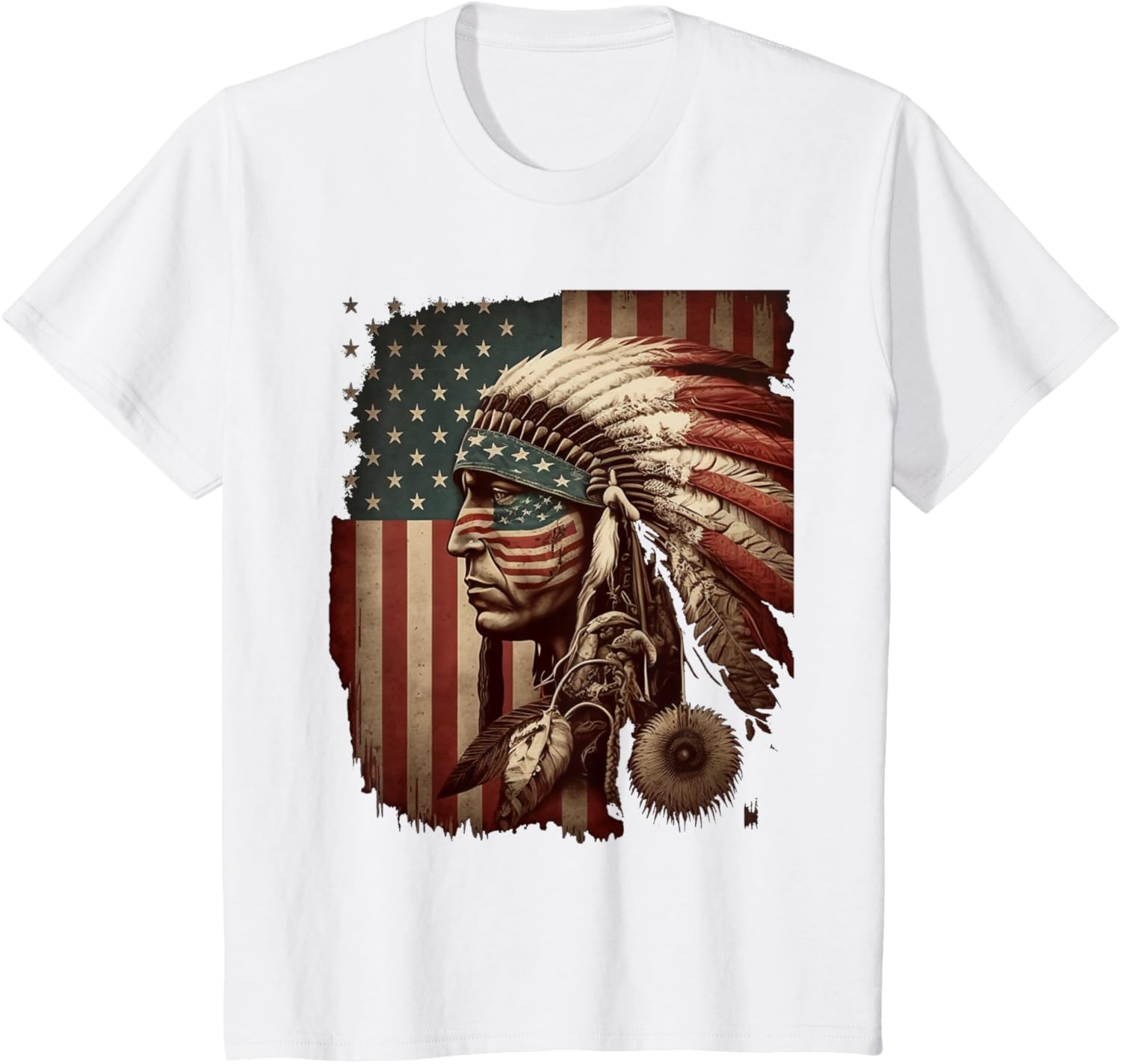 Футболка с изображением вождя коренных американцев и флага США, летняя дышащая, футболки, ностальгия, ретро, уличная мода, топы S