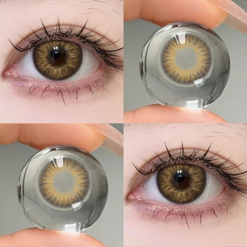 FUNSACHY 1 Pair Color Contact Lenses For Eyes Natural Gray Blue Beautiful Pupil Soft Natural Accessories Yearly Cosmetic Pupils
