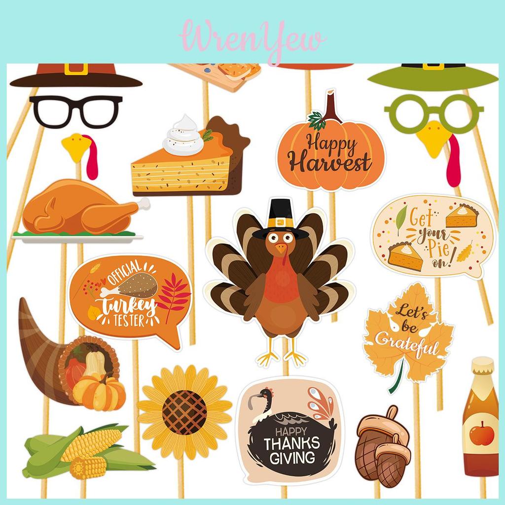 Turkey Festivus Party Photo Props For Thanksgiving Day Season Home Party Decor Pack