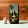 M-Mona L-Lisa Art Phone Case For iPhone17,16,15,14,13,12Plus,Pro Max,XS,5G Soft Silicone Black Cover