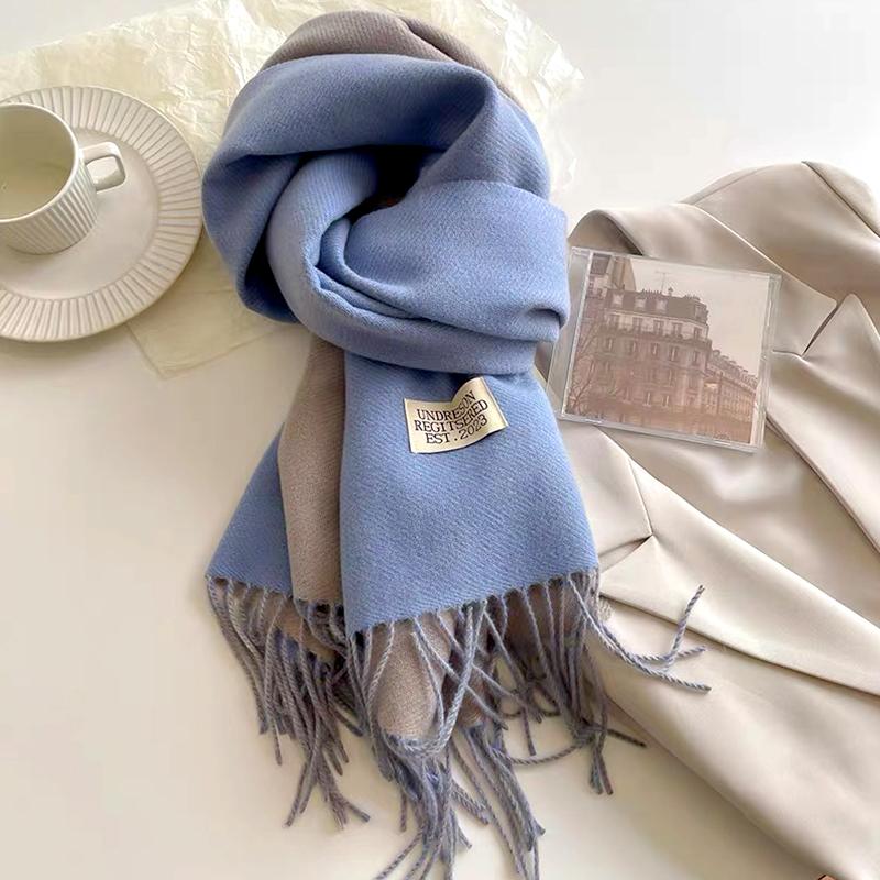 1PC Solid Color Warm 200x68CM Ladies Wraps Thick Shawls Large Scarf Soft Polyester Fiber