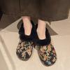 Winter New Velvet Thickened Warm Women's Casual Cotton Shoes Retro Embroidered Mother Shoes Beijing Cloth Shoes