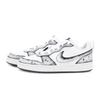 Nike Court Borough White Night Echo Slip Resistant Abrasion Resistant Low top Skateboard Shoes Unisex Black White DV5456-131(Team1715-)