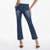 Women's Wide Leg Jeans Low Straight Stretch Jeans With Pockets