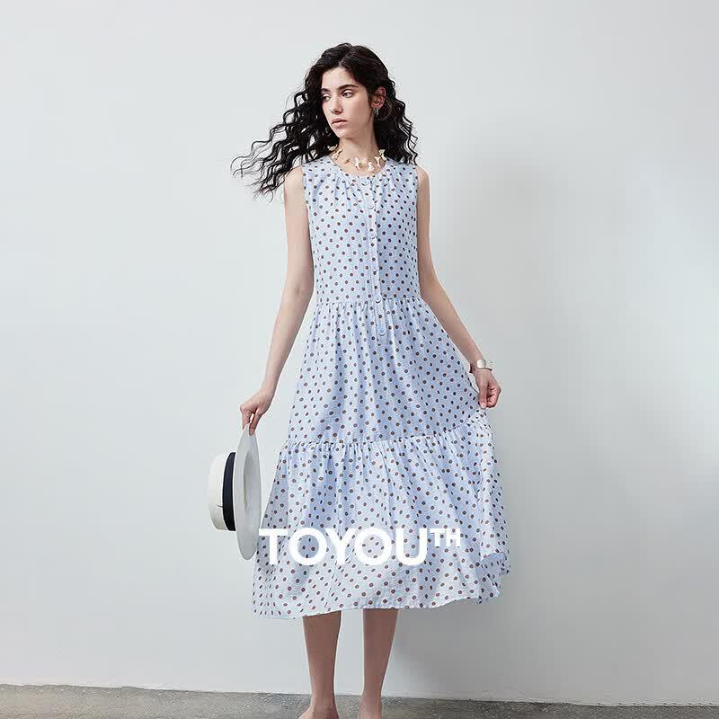 Chuyu Women s Polka Dot Tiered Maxi Dress XL