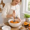 Stainless Potato Masher with Wooden Handle, Multifunctional Kitchen Tool for Mashed Potatoes, Baking and Home Cooking