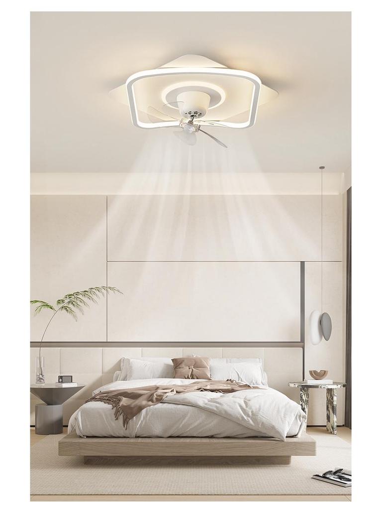 360° Rotatable Silent Minimalist Ceiling Light with Fan for Bedroom and Study
