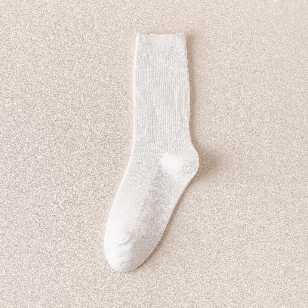 95% Cotton Thickened Socks Women'S Jk Style College Style Black And White With Women'S Short And Medium Calf Socks