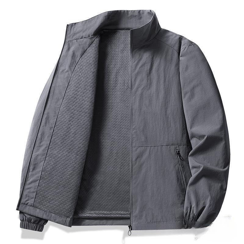 Jacket Men's Stand-Up Collar Spring and Autumn Thin Fashion Trend Jacket Tooling Vintage Cardigan Jacket Youth