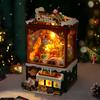 DIY TH45 Christmas Music Box Kit - Hand-Assembled Wooden Hut Ornament, Creative Holiday Gift with Musical Mechanism