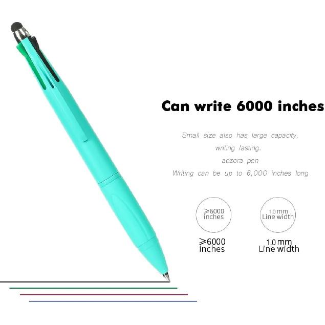 Multicolor Pen in One Multi Color Pens with Stylus Tip 4 Color Pen Nurse Accessories for Work Stylus Pens for Touch Screens 1.0mm Ballpoint 9 Pack