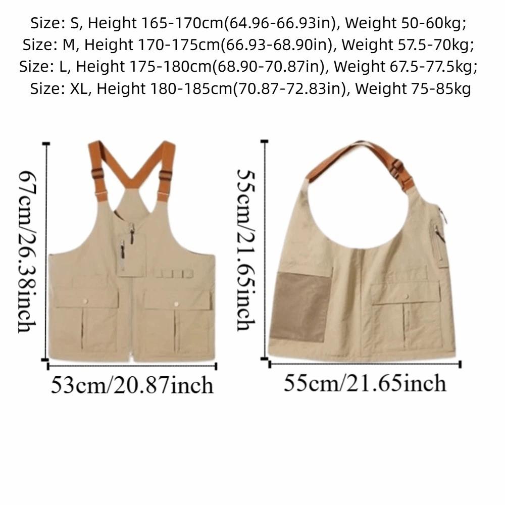 Dual-use Outdoor Jacket Vest Shoulder Bag Breathable Adjustable Strap Vest  Travel Fishing