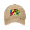 Super Dad Father's Day Gift Baseball Caps Distressed Denim Washed  Sun Cap Unisex Outdoor Running Golf Adjustable Fit Caps Hat